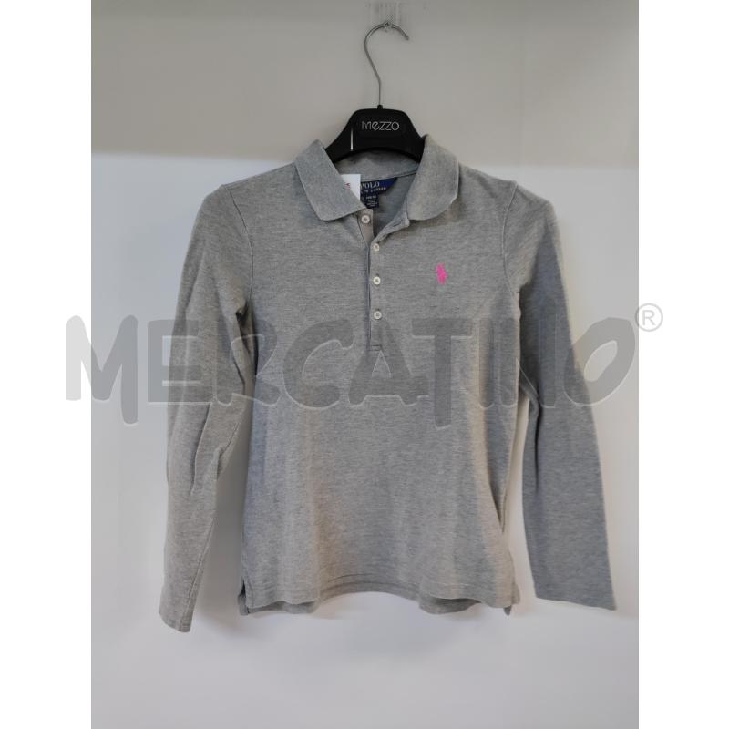 POLO BAMBINA RALPH LAUREN GRIGIO LOGO ROSA | Mercatino dell'Usato Acerra 1