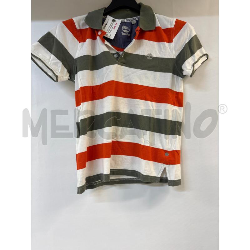 POLO BAMBINO TIMBERLAND VERDE ARANCIONE BIANCO | Mercatino dell'Usato Acerra 1