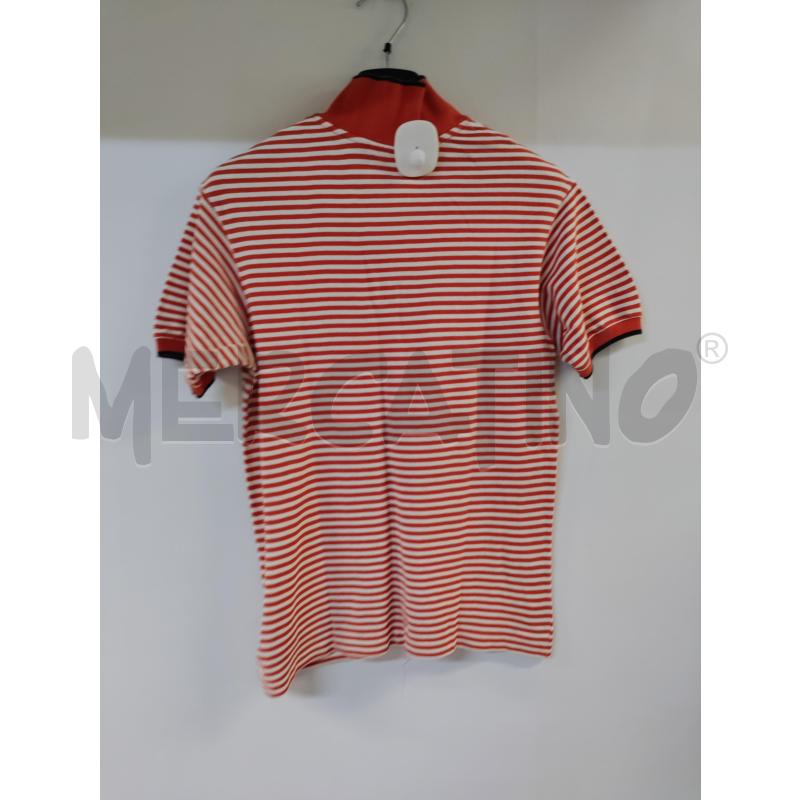 POLO DONNA LACOSTE BIANCO ROSSO RIGATO | Mercatino dell'Usato Acerra 2