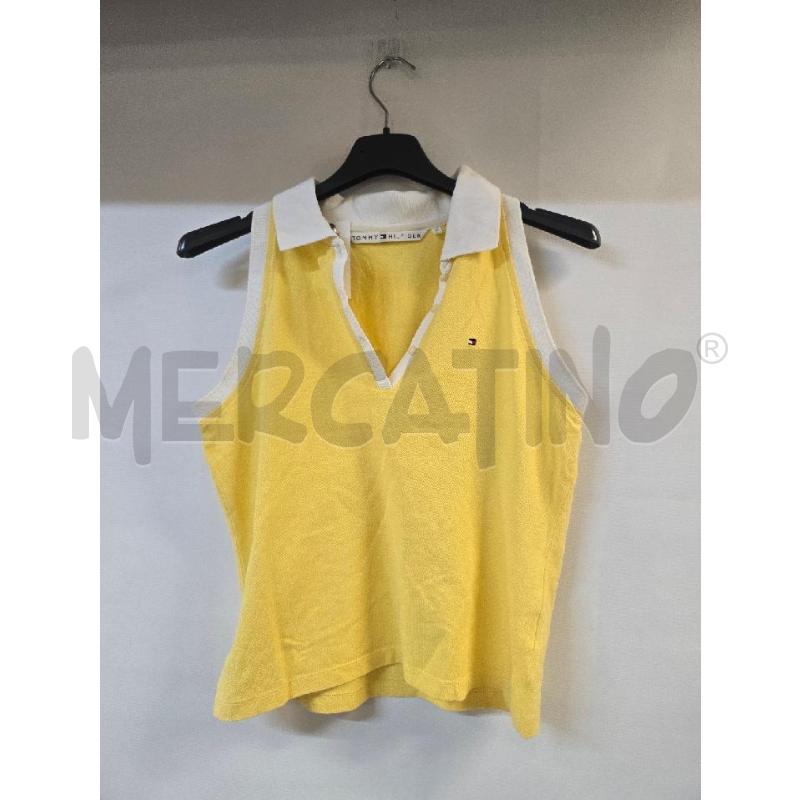 POLO DONNA TOMMY HILFIGER GIALLO BIANCO SMANICATA | Mercatino dell'Usato Acerra 1