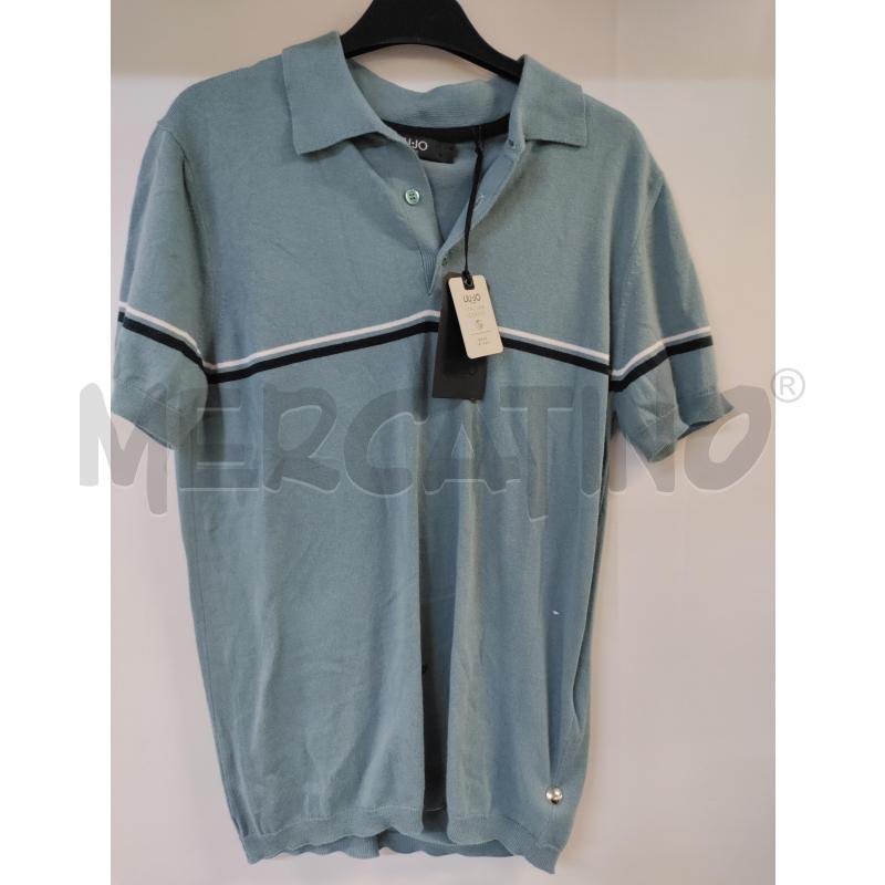 POLO UOMO LIU-JO VERDE RIGHINO BLU BIANCO | Mercatino dell'Usato Acerra 1