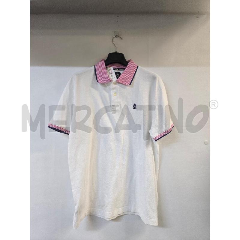 POLO UOMO MARINA YACHTING BIANCO COLLETTO ROSA | Mercatino dell'Usato Acerra 1