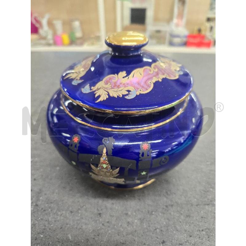 PORTA BON BON BLU DECORI ROSA DORATO | Mercatino dell'Usato Acerra 1