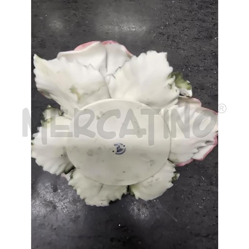 PORTA CANDELA FIORI ROSA BIANCO | Mercatino dell'Usato Acerra 2