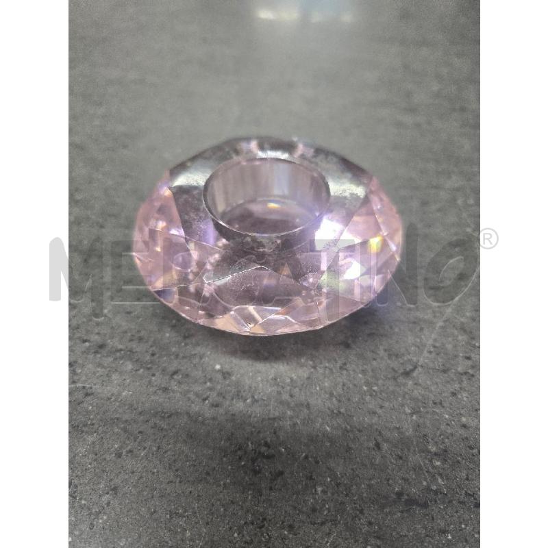 PORTA CANDELA ROSA PUNTE | Mercatino dell'Usato Acerra 1