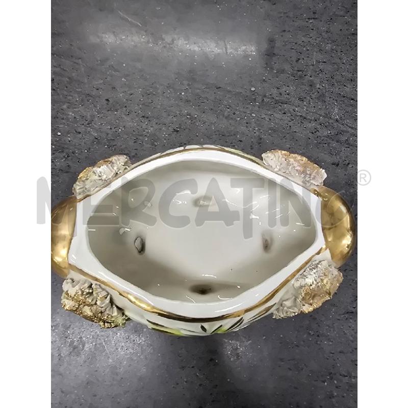 PORTA CIOCCOLATINI BIANCO VERDE DORATO FIORE ROSA | Mercatino dell'Usato Acerra 2