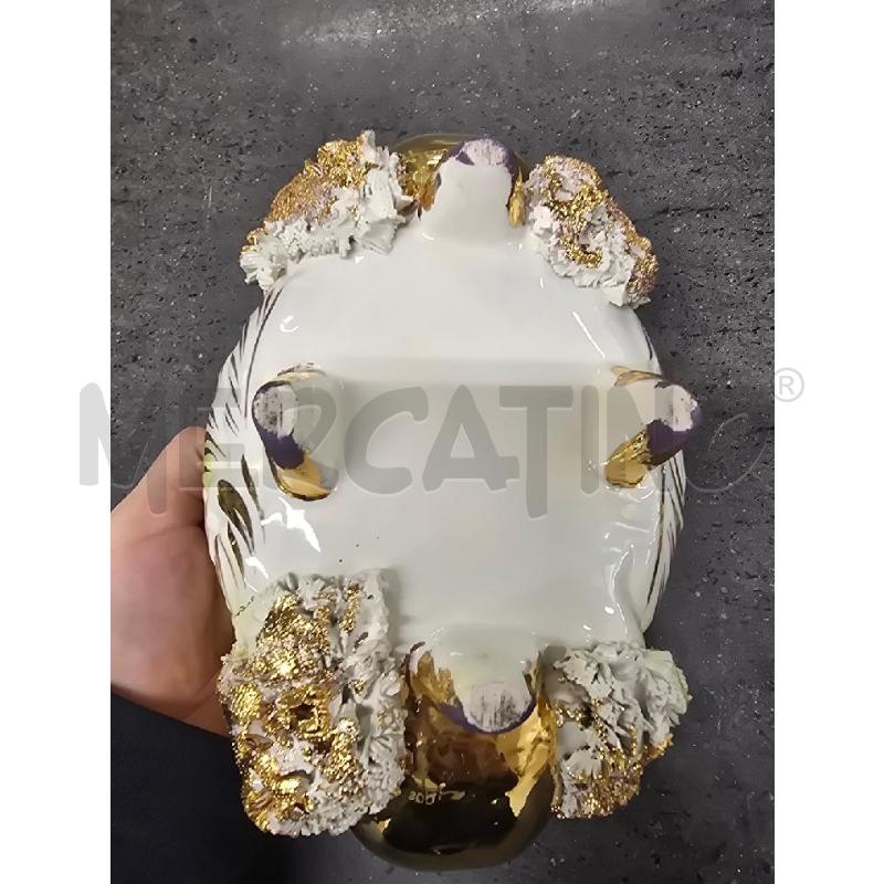 PORTA CIOCCOLATINI BIANCO VERDE DORATO FIORE ROSA | Mercatino dell'Usato Acerra 3