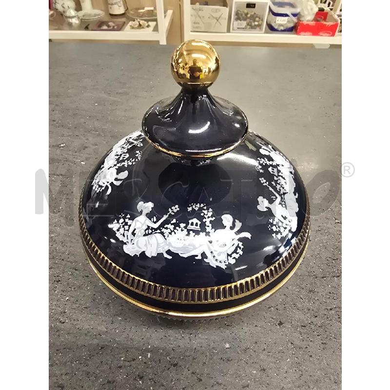 PORTA CIOCCOLATINI BLU RIGA DORATA DECORI BIANCHI | Mercatino dell'Usato Acerra 1