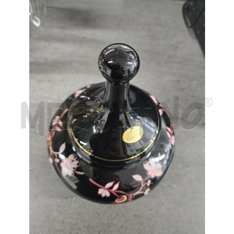 PORTA CIOCCOLATINI NERO FIORI ROSA BASE SILVER  | Mercatino dell'Usato Acerra 1