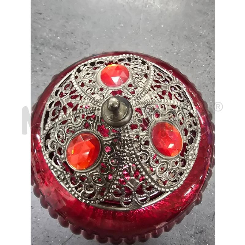 PORTA CIOCCOLATINI ROSSO TONDO COPERCHIO SILVER | Mercatino dell'Usato Acerra 2