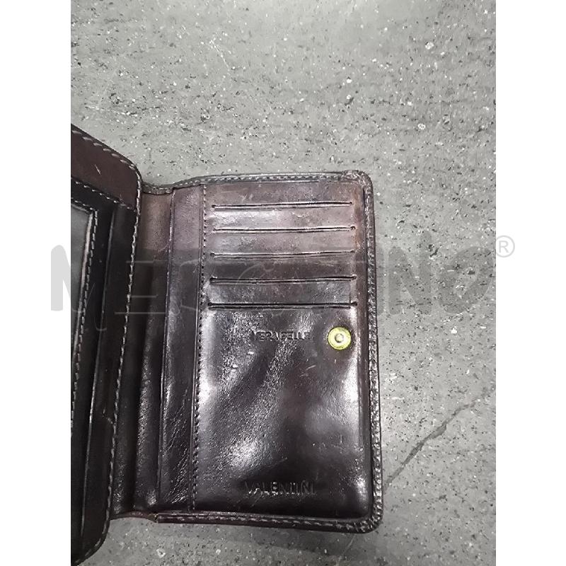 PORTA FOGLIO VERA PELLE VALENTINI MARRONE | Mercatino dell'Usato Acerra 2