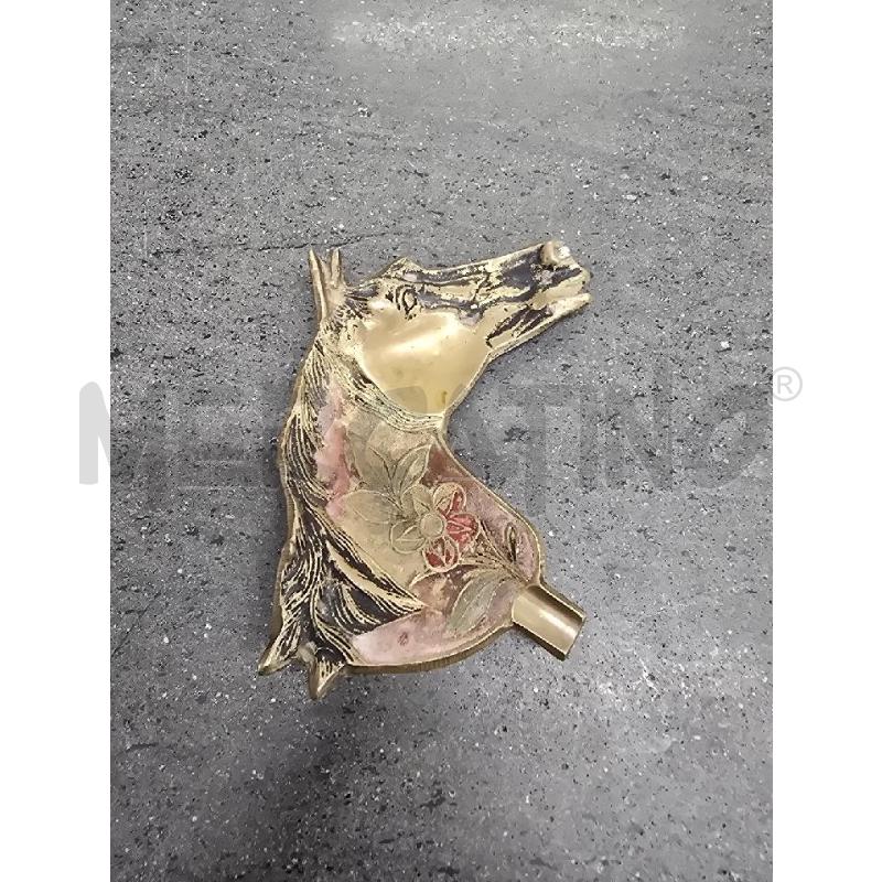 POSA CENERE TESTA CAVALLO DORATO DECORI FIORI | Mercatino dell'Usato Acerra 1