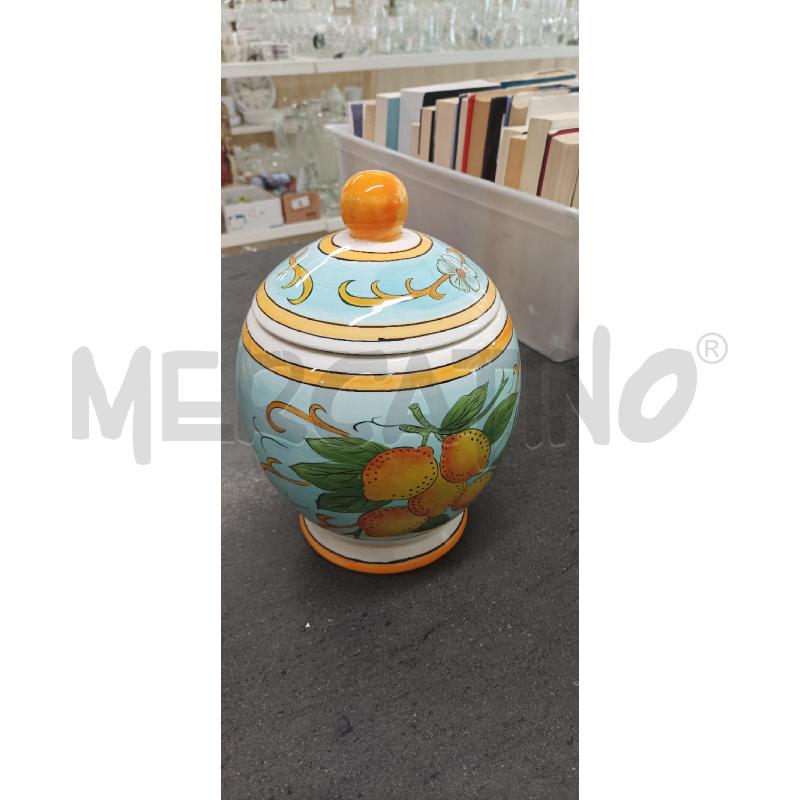 POTICHE VASO ARANCIONE CELESTE LIMONI | Mercatino dell'Usato Acerra 1