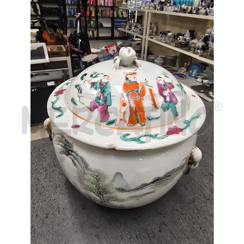 POTICHE VASO BOMBATO STILE ORIENTALE SCRITTE FIGURA | Mercatino dell'Usato Acerra 1