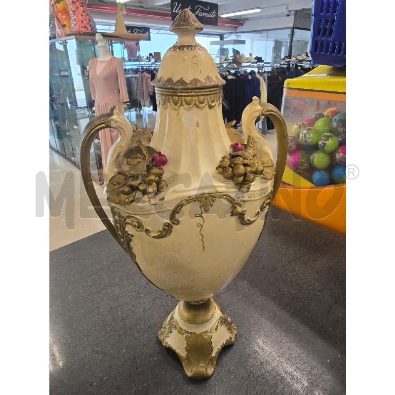 POTICHE VASO DORATO DECORO UVA | Mercatino dell'Usato Acerra 1