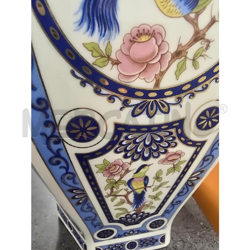 POTICHE VASO GRANDE UCCELLI BIANCO BLU | Mercatino dell'Usato Acerra 2