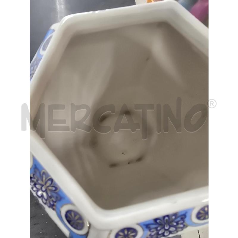 POTICHE VASO GRANDE UCCELLI BIANCO BLU | Mercatino dell'Usato Acerra 3