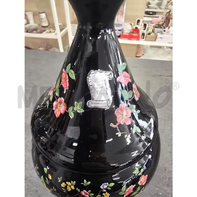 POTICHE VASO NERO FIORI VARI COLORI BASE SILVER | Mercatino dell'Usato Acerra 3