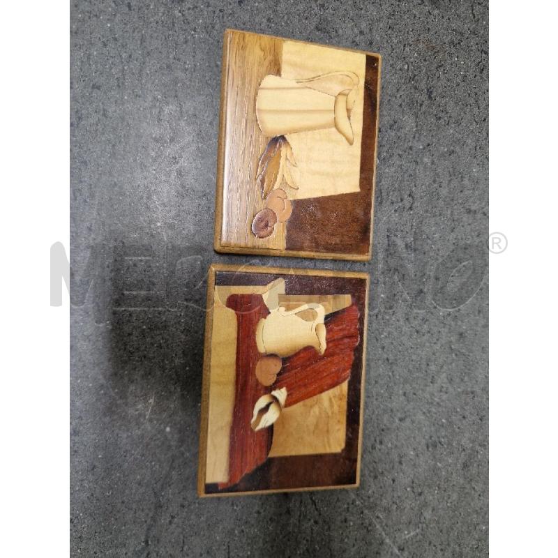 QUADRETTI PZ2 INTARSIO LEGNO COLORATO | Mercatino dell'Usato Acerra 1
