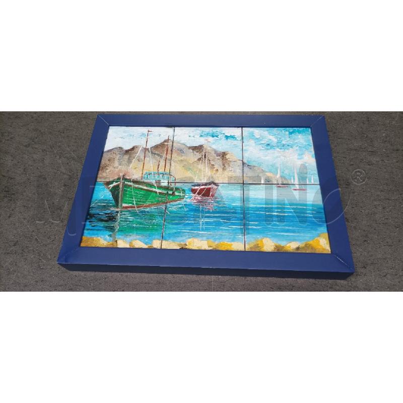 QUADRO 34X24 MATTONELLE BARCHE VERDE ROSSA | Mercatino dell'Usato Acerra 1