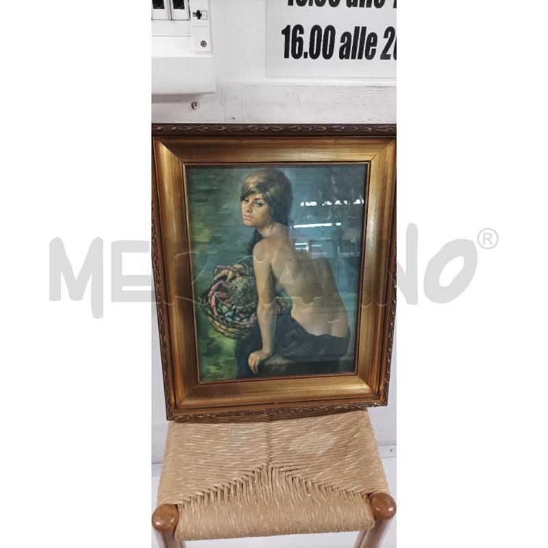 QUADRO 44X54 STAMPA DONNA CON CESTO | Mercatino dell'Usato Acerra 1