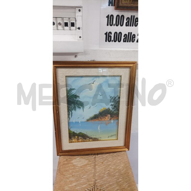 QUADRO 53X43 MARE ALBERI UCCELLI | Mercatino dell'Usato Acerra 1