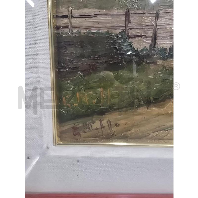 QUADRO 54X40 CORNICE DORATA FIGURA CASOLARE ALBERO STRADA | Mercatino dell'Usato Acerra 2