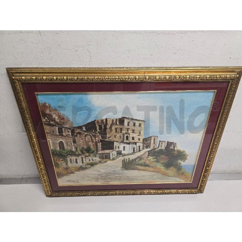 QUADRO 66X84 CORNICE DORATA CASE STRADA | Mercatino dell'Usato Acerra 1