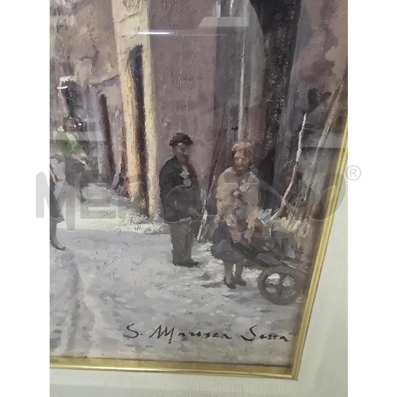 QUADRO 78X54 CORNICE DORATA PERSONE CASE NEVE | Mercatino dell'Usato Acerra 2