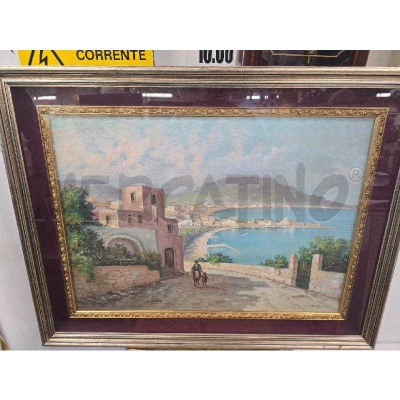 QUADRO 86X66 CORNICE DORATA FIGURA MARE CASE  | Mercatino dell'Usato Acerra 1