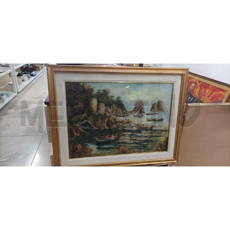QUADRO 87X67 FIGURA SCOGLI MARE BARCHE  | Mercatino dell'Usato Acerra 1