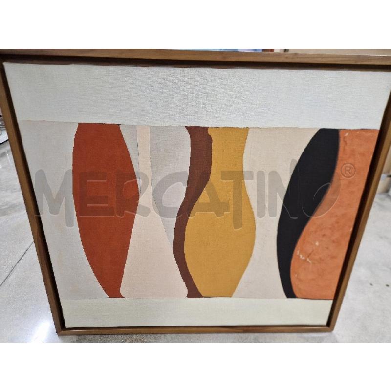 QUADRO BIANCO MARRONE ARANCIONE FORME ONDULATE 90/100 | Mercatino dell'Usato Acerra 1