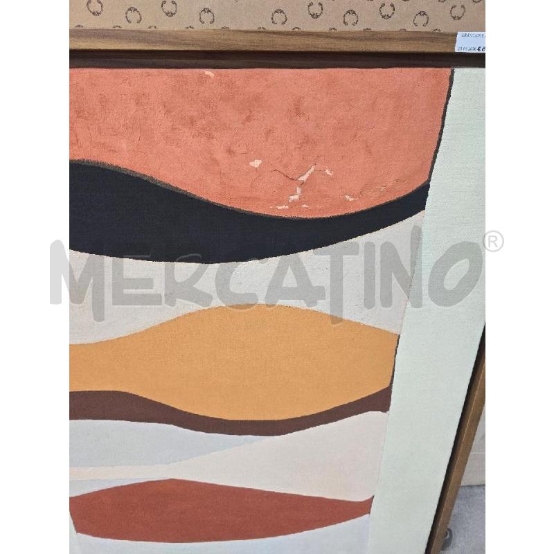 QUADRO BIANCO MARRONE ARANCIONE FORME ONDULATE 90/100 | Mercatino dell'Usato Acerra 2