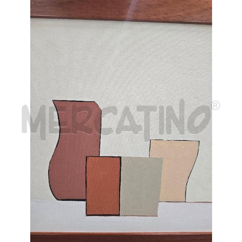 QUADRO BIANCO MARRONE ROSA BROCCA BICCHIERI 50/70 | Mercatino dell'Usato Acerra 2