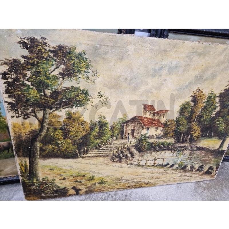 QUADRO CASETTA DI CAMPAGNA ALBERI 70X100 | Mercatino dell'Usato Acerra 1