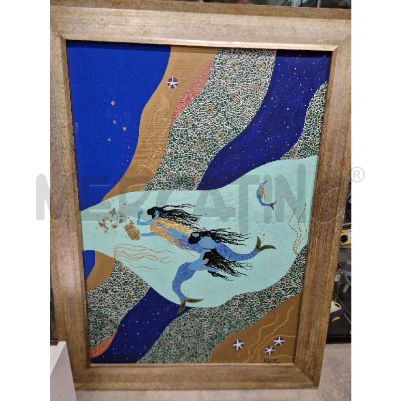 QUADRO CELESTE BLU SIRENE 120X90 | Mercatino dell'Usato Acerra 1