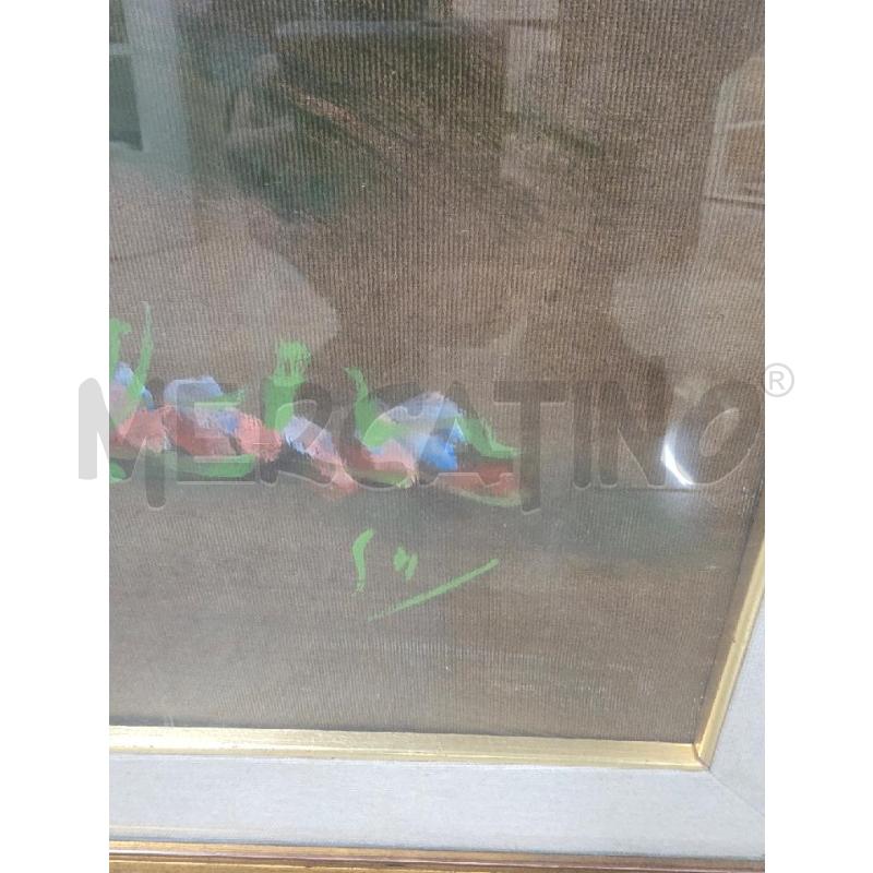 QUADRO CORNIC3E DORATA VASO CELESTE FIORI 63X83 | Mercatino dell'Usato Acerra 2