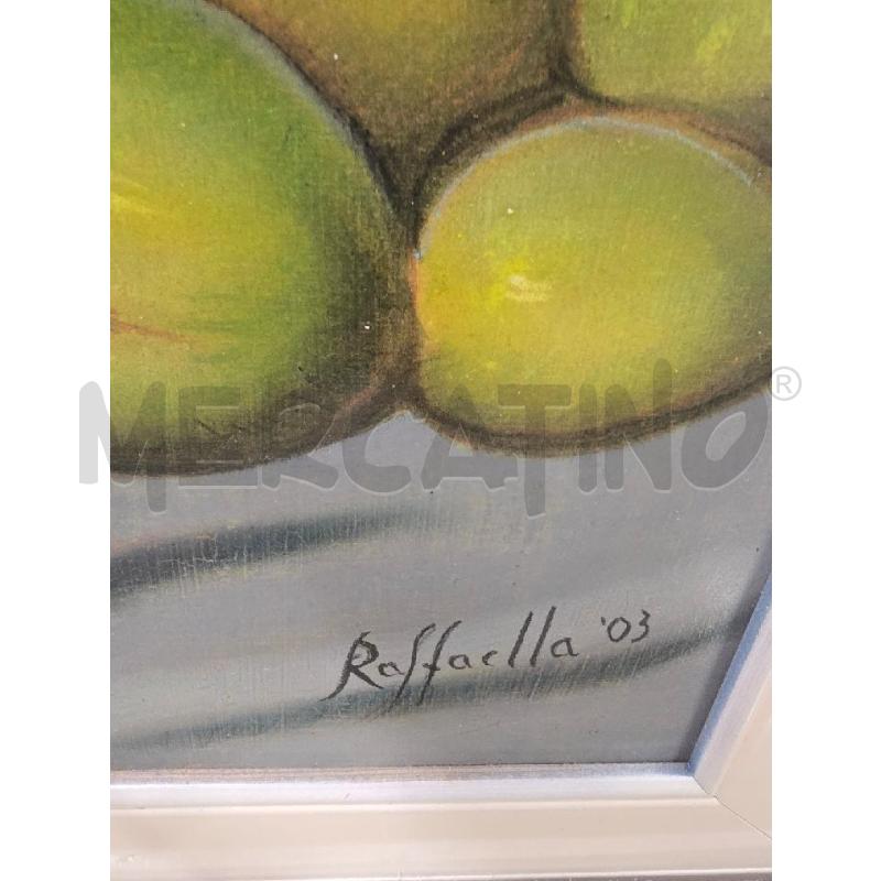 QUADRO CORNICE BIANCA FIGURA FRUTTA VERDE 75X65 | Mercatino dell'Usato Acerra 2