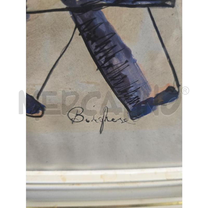 QUADRO CORNICE BIANCA FIGURA PERSONE CON PISTOLE 53X43 | Mercatino dell'Usato Acerra 2