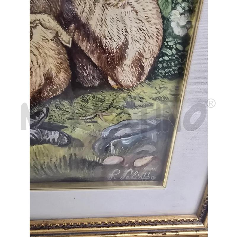 QUADRO CORNICE DORATA 65X53 FIGURA PERSONE CAPRE | Mercatino dell'Usato Acerra 2