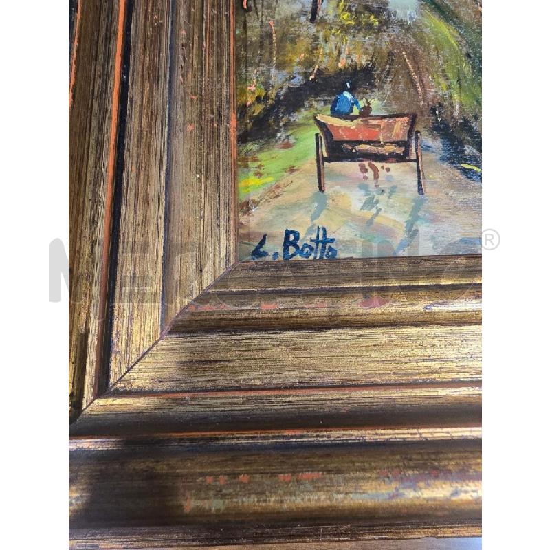 QUADRO CORNICE DORATA FIGURA ALBERI CARROZZA 22X25 | Mercatino dell'Usato Acerra 2