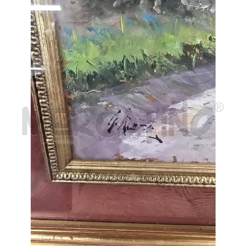QUADRO CORNICE DORATA FIGURA ALBERI VIALE  | Mercatino dell'Usato Acerra 2