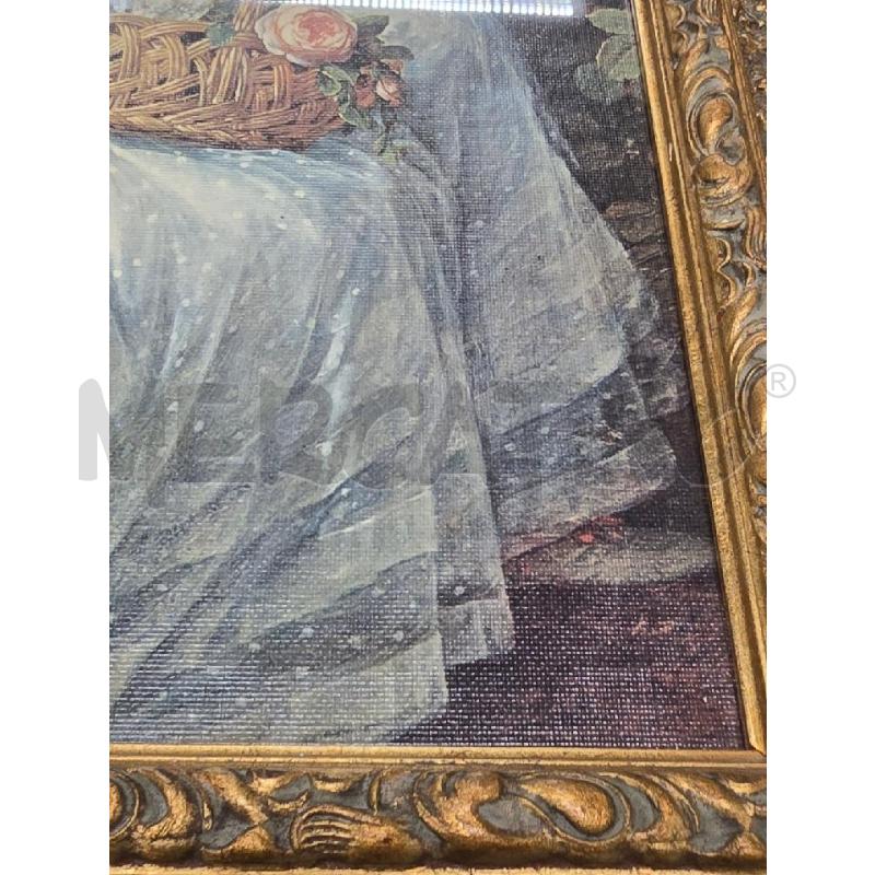 QUADRO CORNICE DORATA FIGURA BAMBINA 59X43 | Mercatino dell'Usato Acerra 2