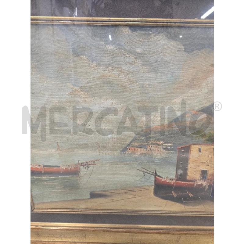 QUADRO CORNICE DORATA FIGURA BARCHE MARE 1.00X80 | Mercatino dell'Usato Acerra 3