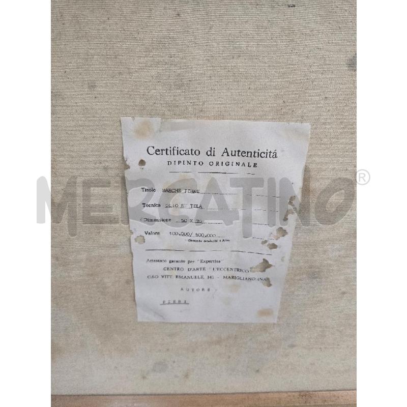 QUADRO CORNICE DORATA FIGURA BARCHE MARE 1.00X80 | Mercatino dell'Usato Acerra 5