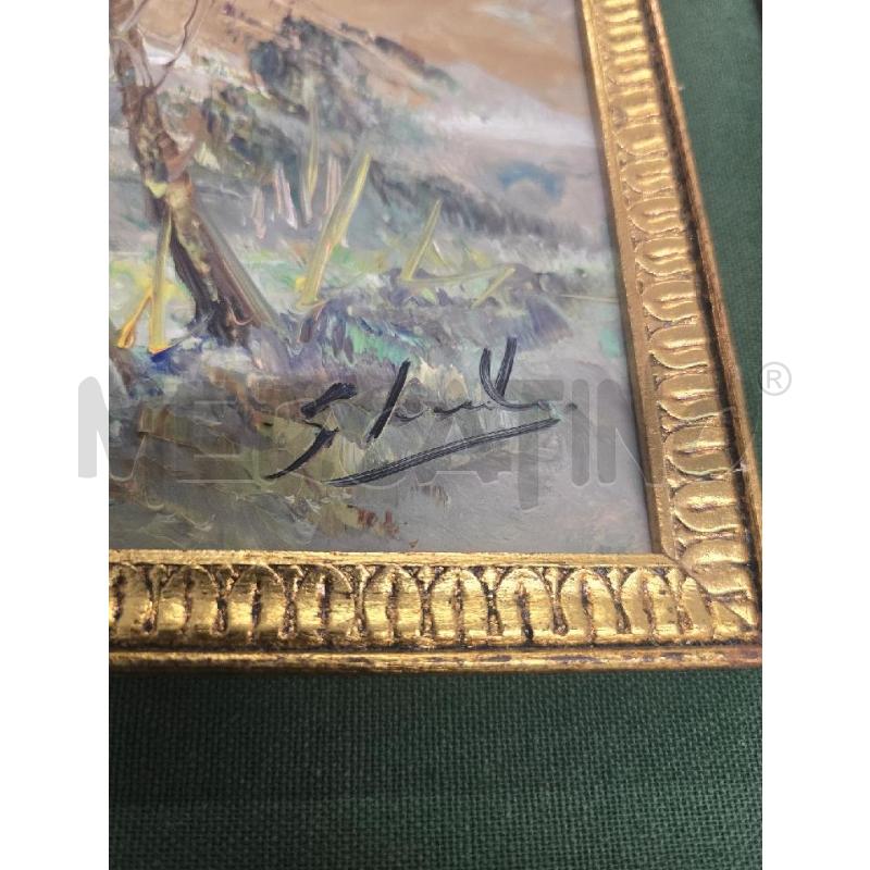 QUADRO CORNICE DORATA FIGURA CASA PERSONA 30X40 | Mercatino dell'Usato Acerra 2