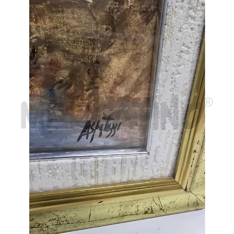 QUADRO CORNICE DORATA FIGURA MARE PERSONE 50X67 | Mercatino dell'Usato Acerra 3