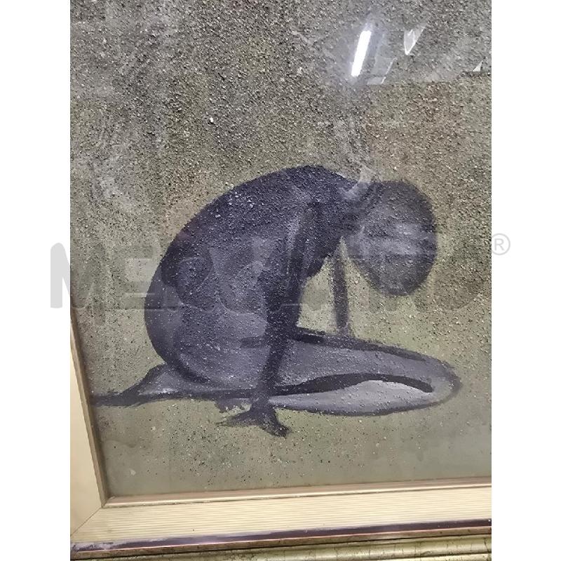 QUADRO CORNICE DORATA FIGURA NERA 65X85 | Mercatino dell'Usato Acerra 2
