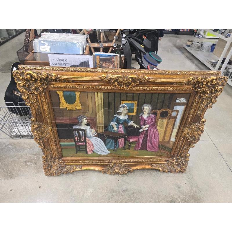QUADRO CORNICE DORATA FIGURA NOBILI TAVOLO SEDIA | Mercatino dell'Usato Acerra 1