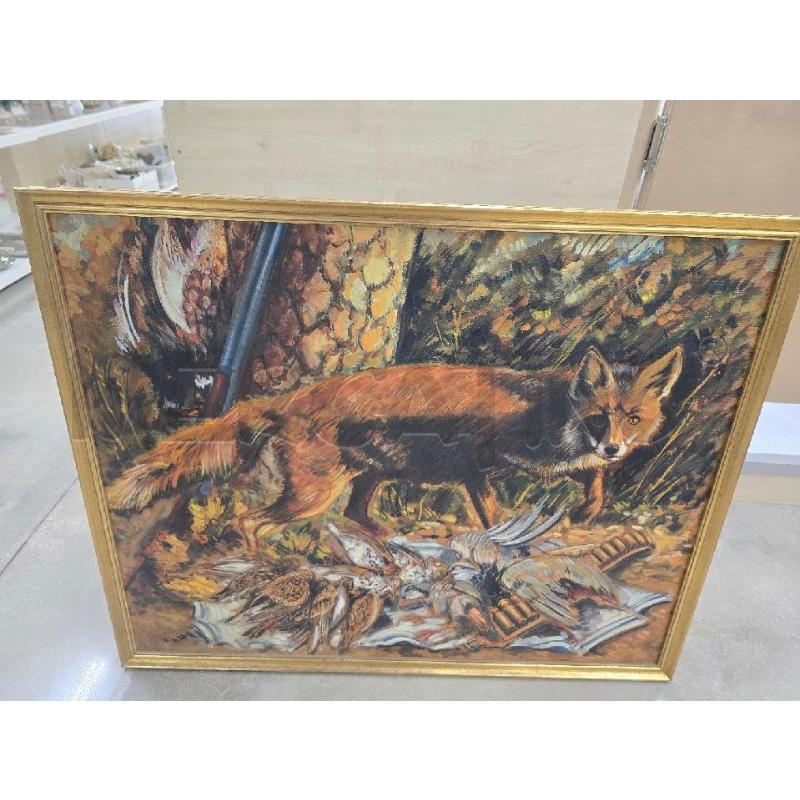 QUADRO CORNICE DORATA FIGURA VOLPE FOGLIE 1.10X85 | Mercatino dell'Usato Acerra 1